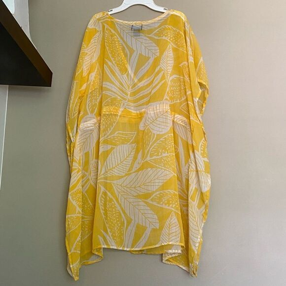 Yellow Palm Tree Design Swim Suit Coverup - One Size - Picture 2 of 7